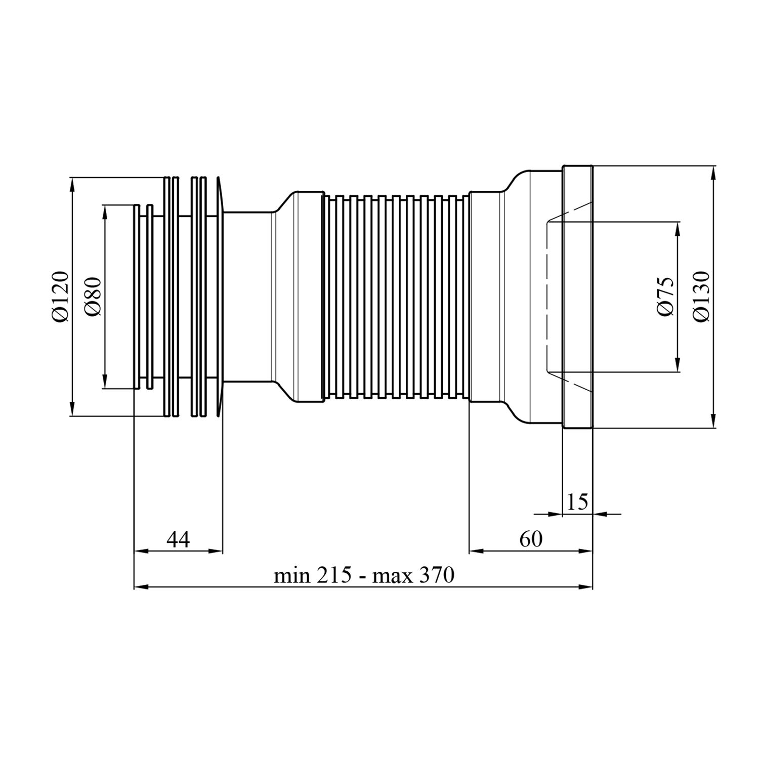Гофра для унітаза Agua GAC41 110х410 мм для чавунної каналізації