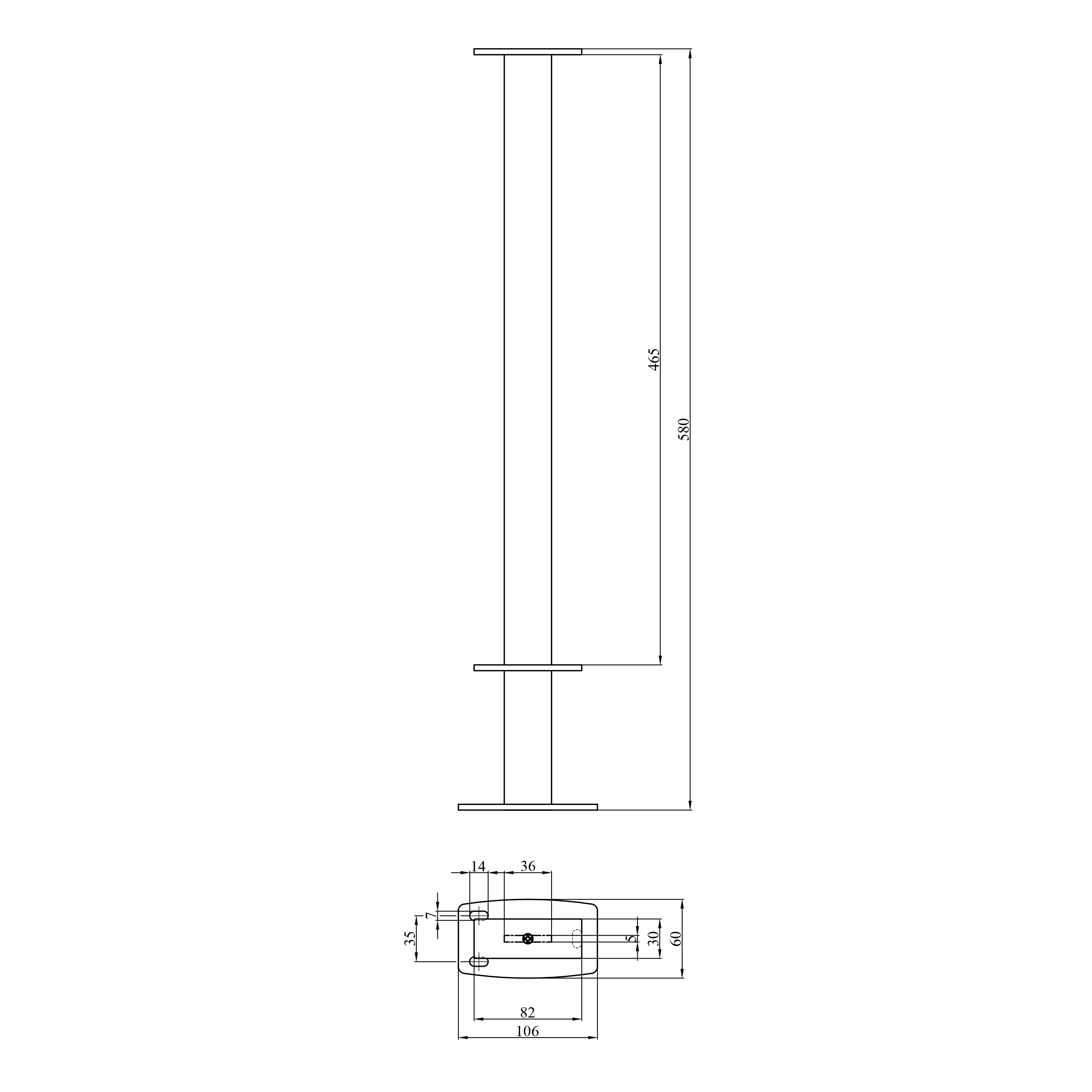 Кронштейн підлоговий для сталевого радіатора Rozma 500 мм