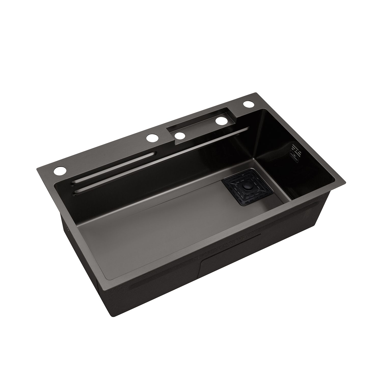 Кухонна мийка Kroner KRP Schwarze - SET7545HM PVD (3.0/0.8 мм)