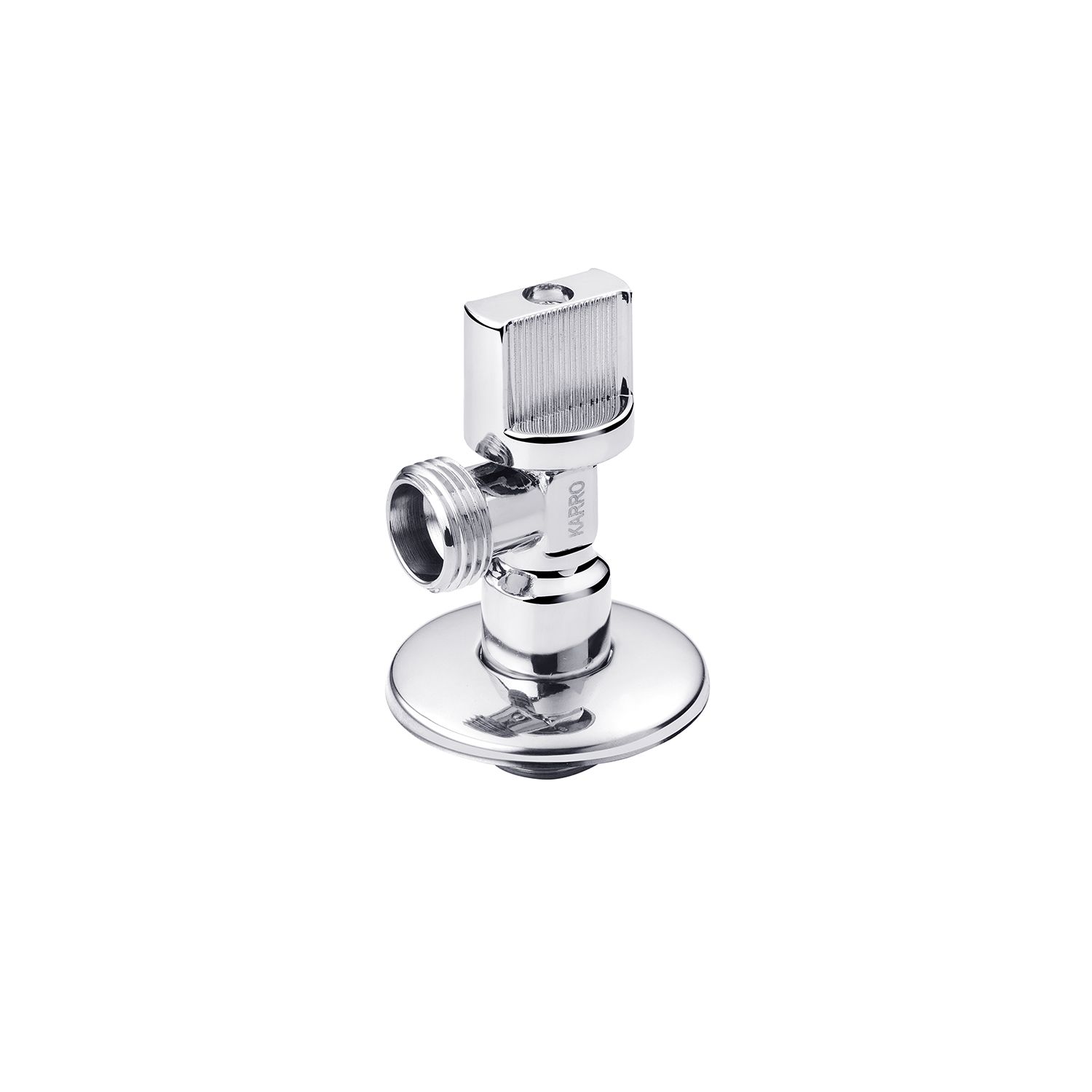 Кран приладовий для підключення Karro 1/2"х1/2" ЗЗ хромований KR-5001