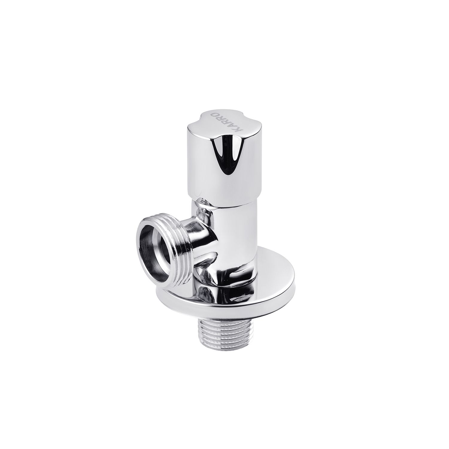 Кран приладовий для підключення Karro 1/2"х3/4" ЗЗ хромований KR-03112А