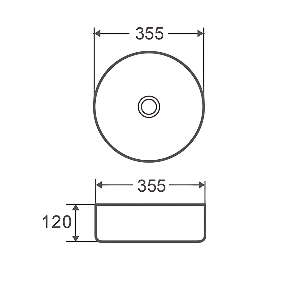 Раковина накладна MIXXUS PREMIUM TOPPER-0102 365х365х125mm (MP6680)