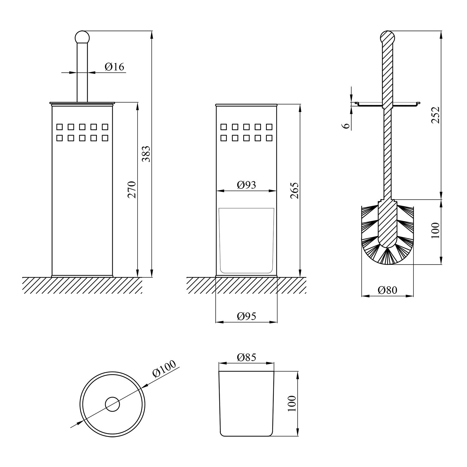 Йоржик для унітаза підлоговий Kroner KRM Rizze - ACC321-1