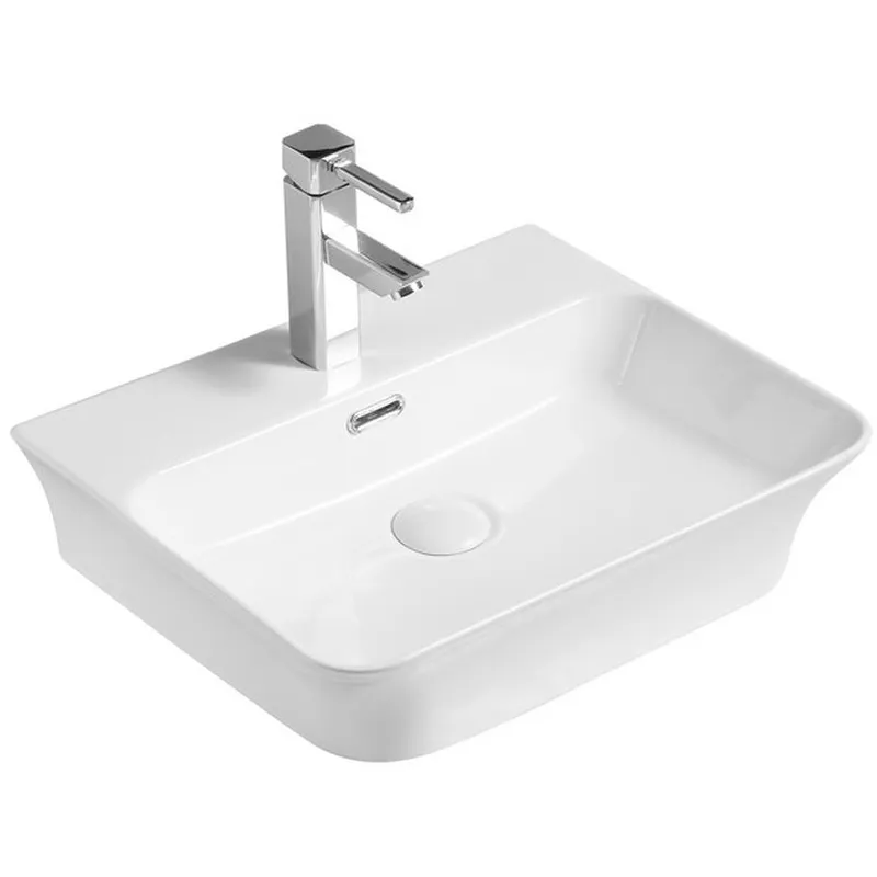Раковина підвісна-накладна MIXXUS PREMIUM BEVEL-0201 485х410х125mm (отвір під змішувач, перелив) (MP6480)