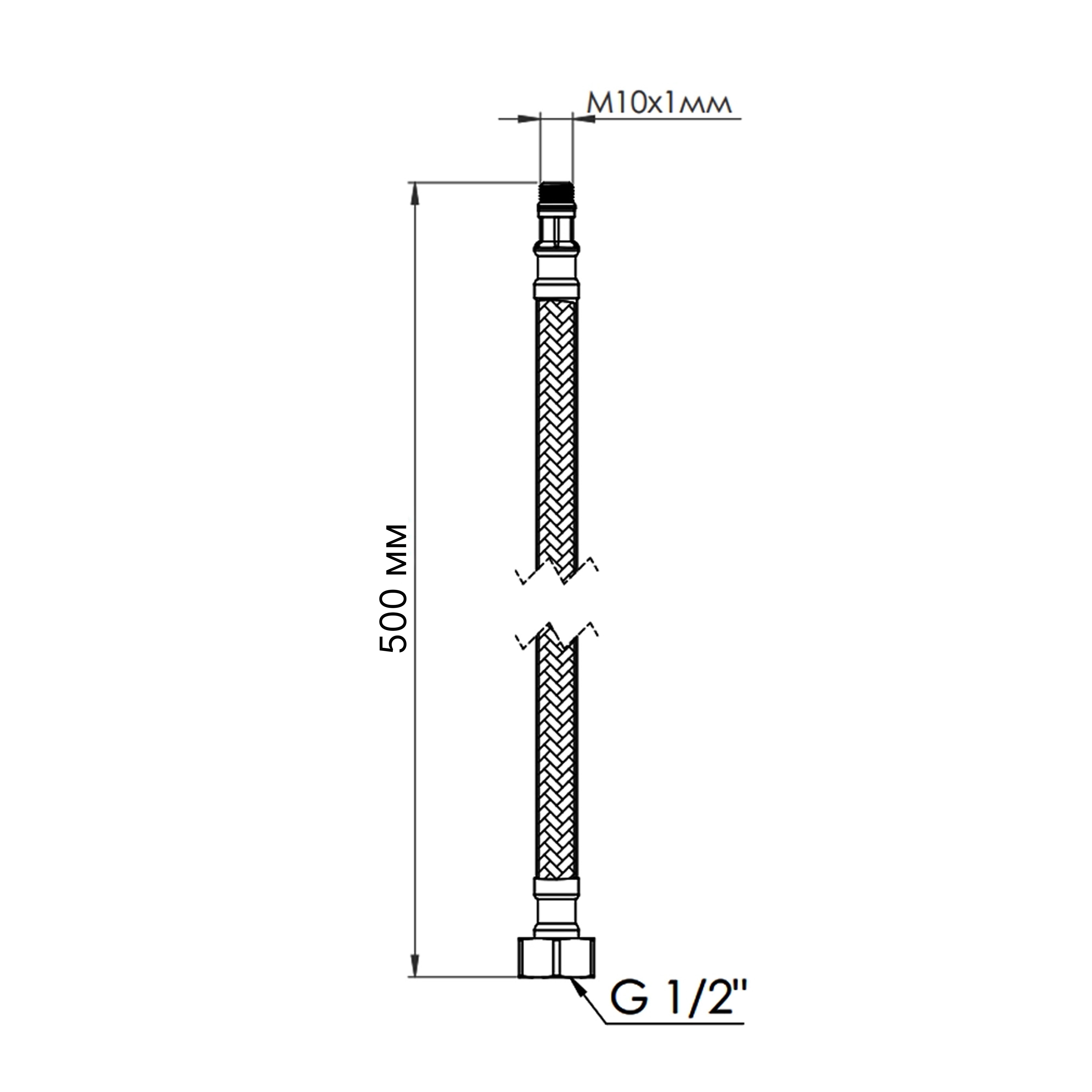 Гнучка підводка для змішувача Thermo Alliance Forte М10 50 см TAF387W50