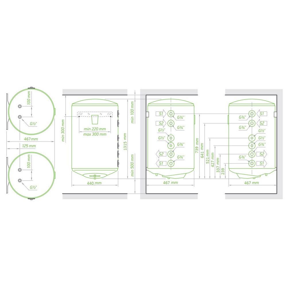 Комбинированный водонагреватель Tesy Bilight 150 л, мокрый ТЭН 2,0 кВт (GCV74S1504420B11TSRСP) 302765