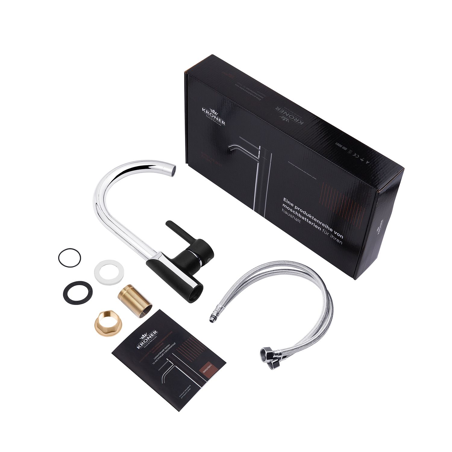 Набор 3 в 1 душова система Kroner Essen-SCH063 + змішувач Essen-SCH030 + змішувач Essen-SCH010