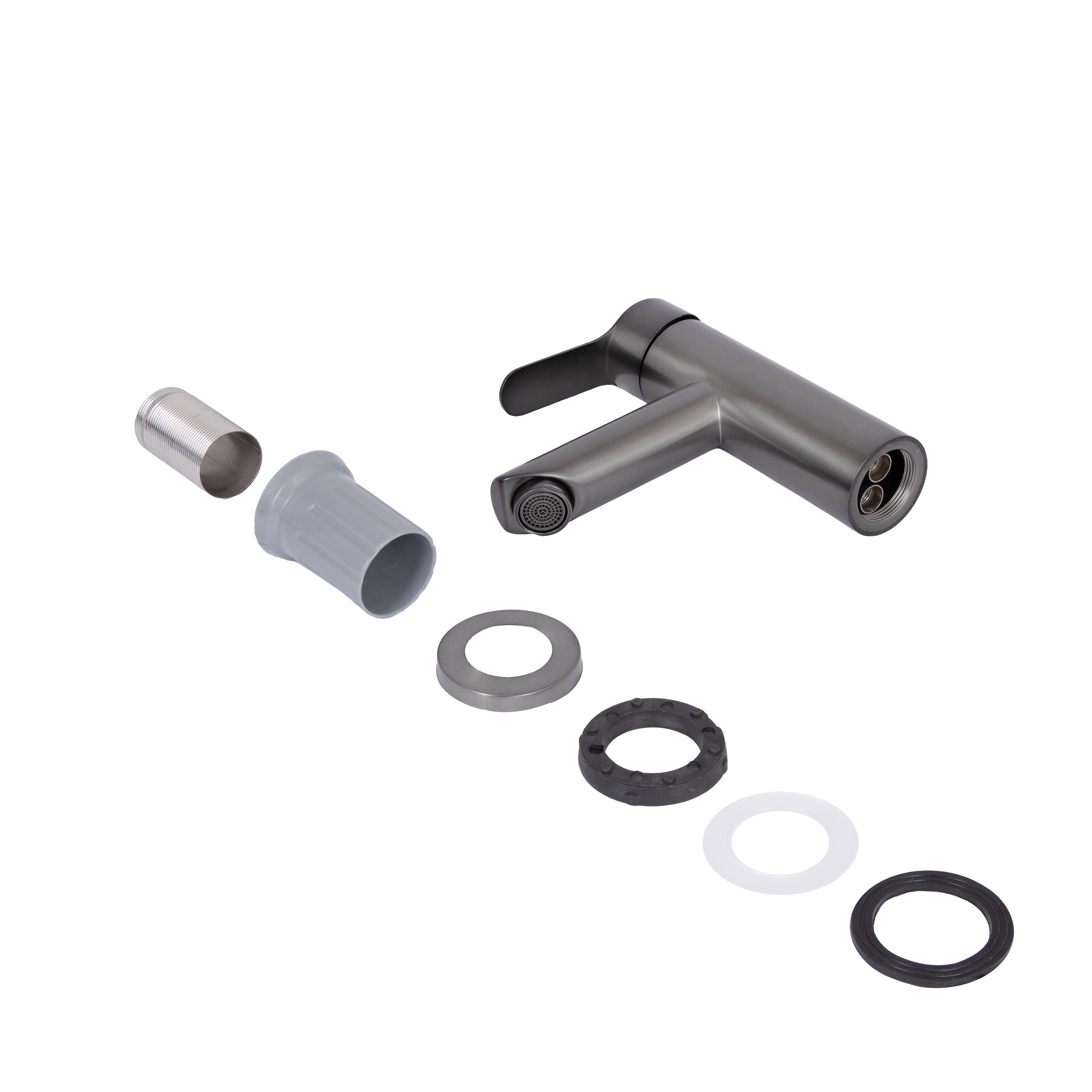 Змішувач для раковини Brinex Pure 001F низький  Gunmetal Black BRIPUR001FGRP