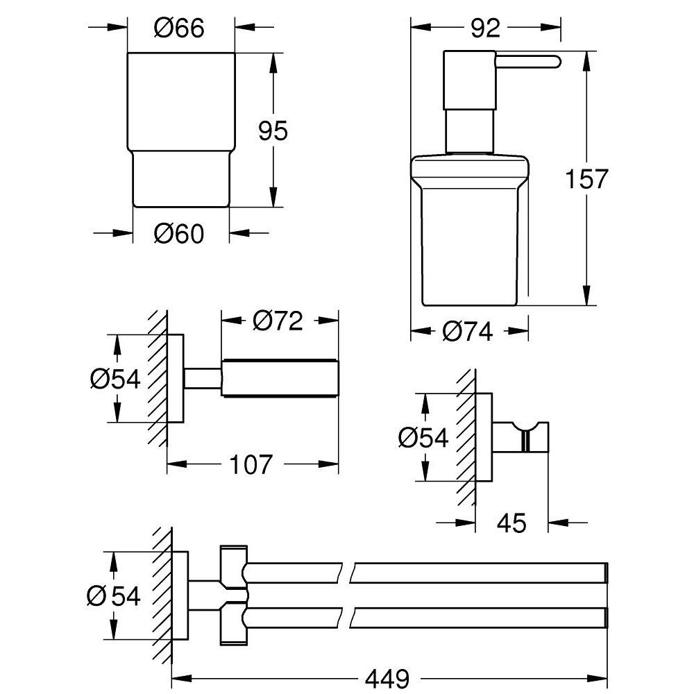 Набор аксессуаров Grohe Essentials 40846001