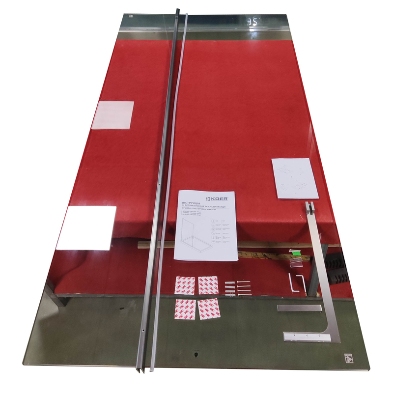 Душова перегородка Walk-In KOER SR SP02-100x200-TR-07 прозоре скло EASY CLEAN 8мм графіт (KR5397)