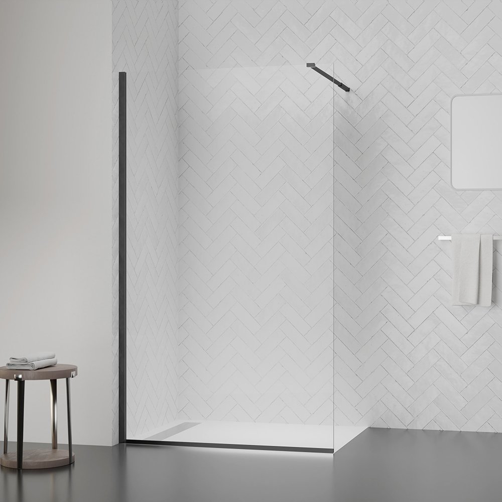 Душова перегородка Qtap Walk-In Standard BLM209.C8 90х200 см, скло Clear 8 мм, покриття CalcLess