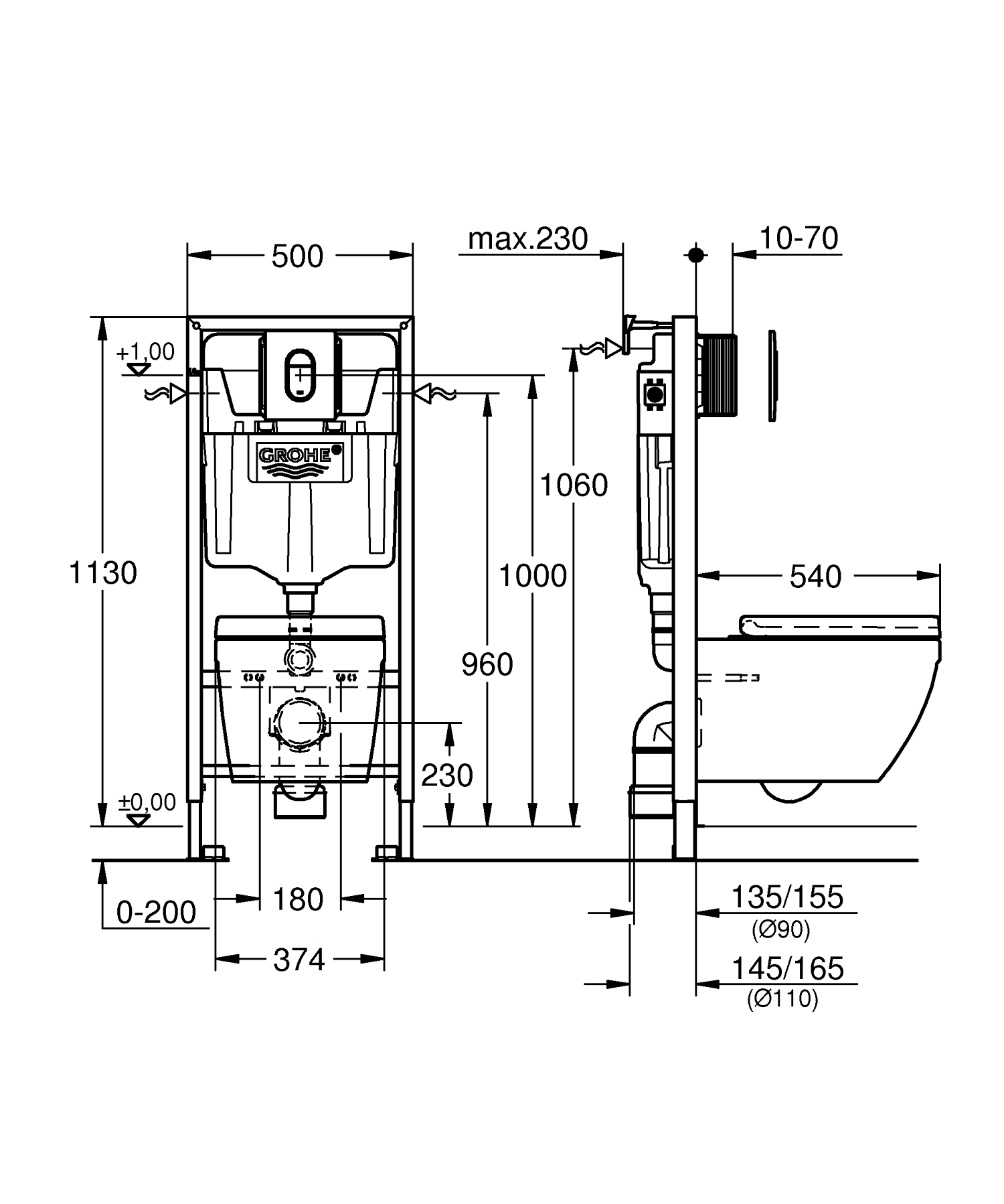 Інсталяційний комплект Grohe Rapid 5 в 1 (36503000)