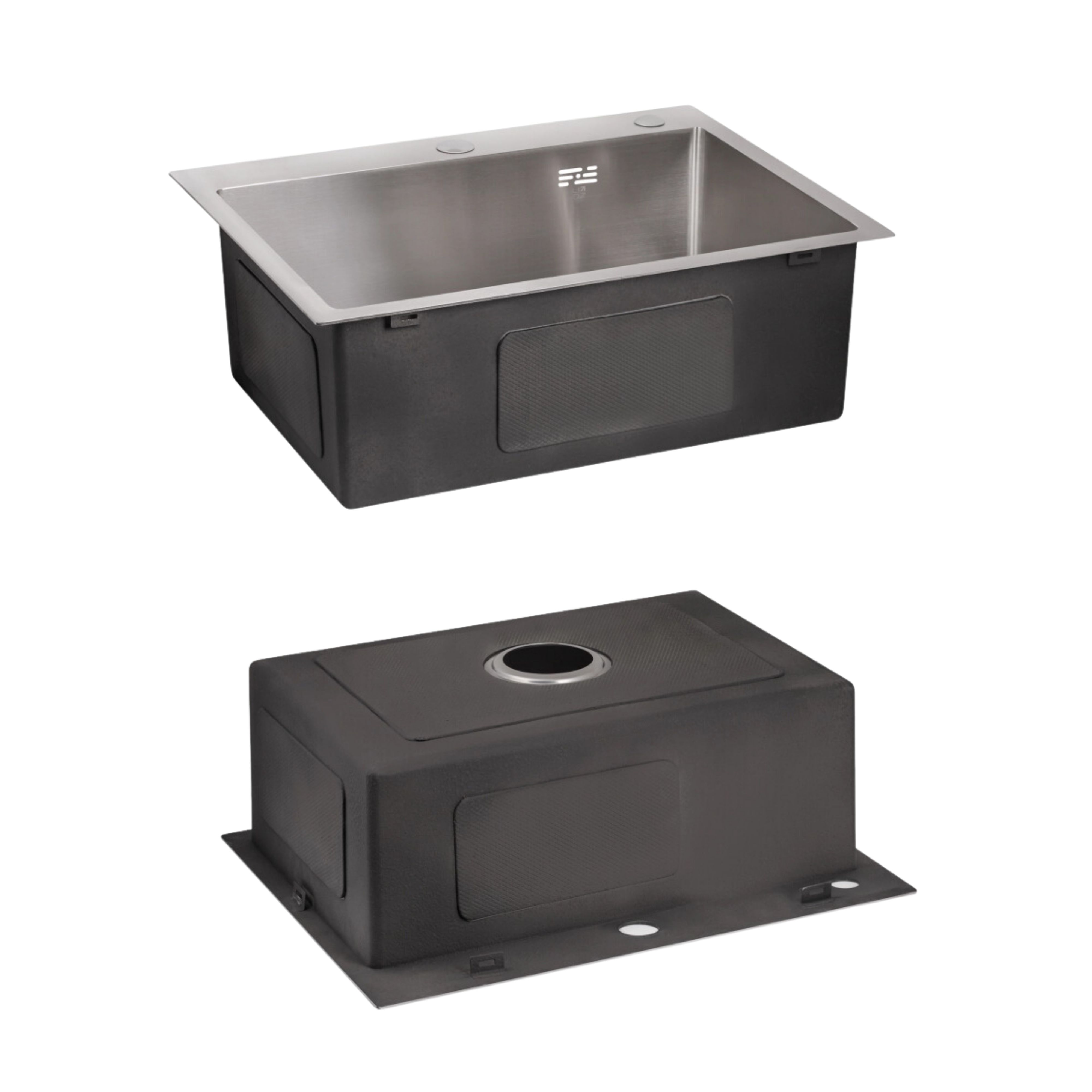 Акційний набір Lidz: мийка H6050 інтегрована Brushed Steel 3,0/1,0 мм + Змішувач Aria для кухні з гнучким виливом (k35) Grey