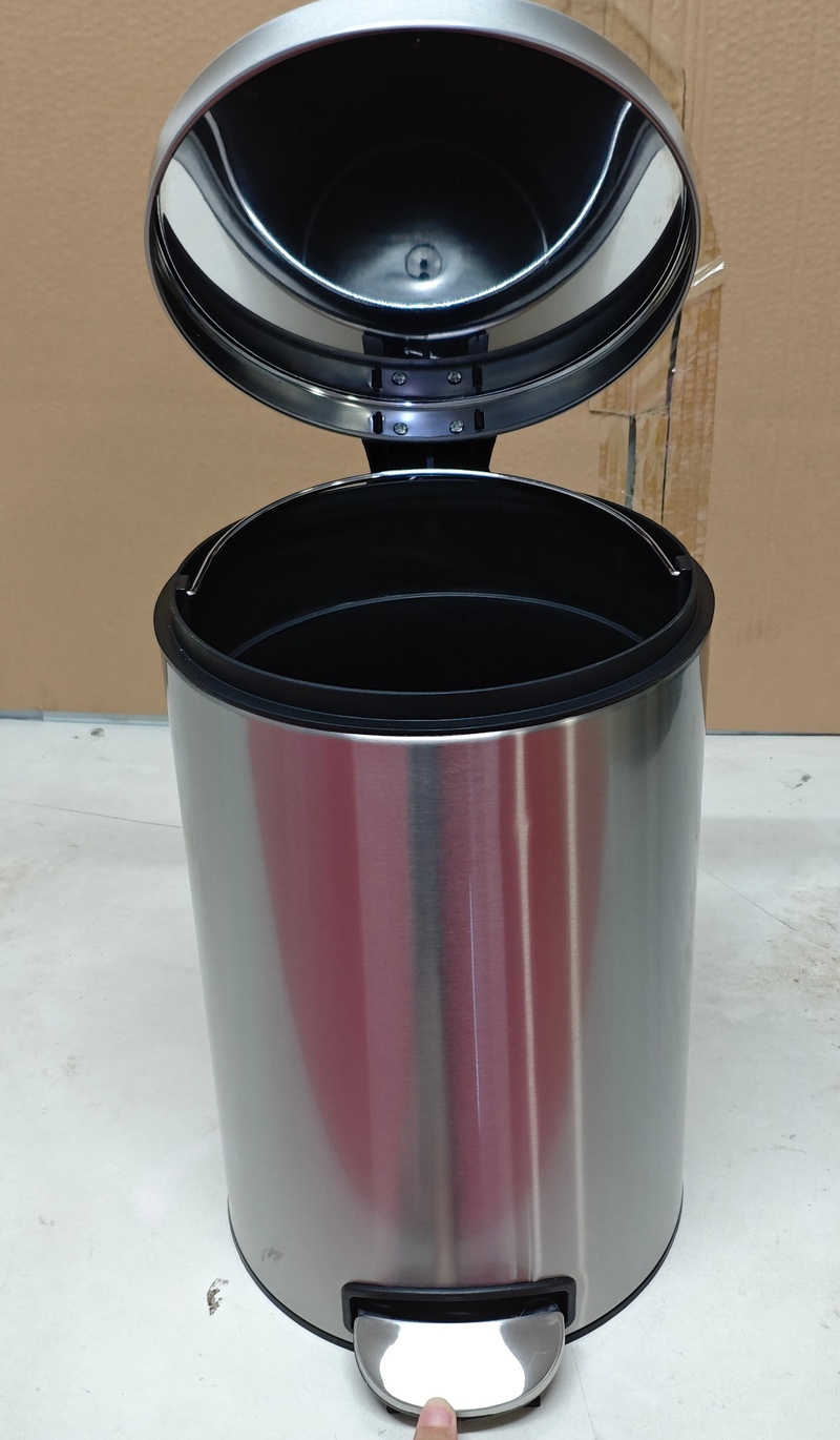 Відро для сміття з плавним закриттям кругле MIXXUS ELLIPSE-TC0212 SS COLOR 12л (колір нержавійка) (MI8399)