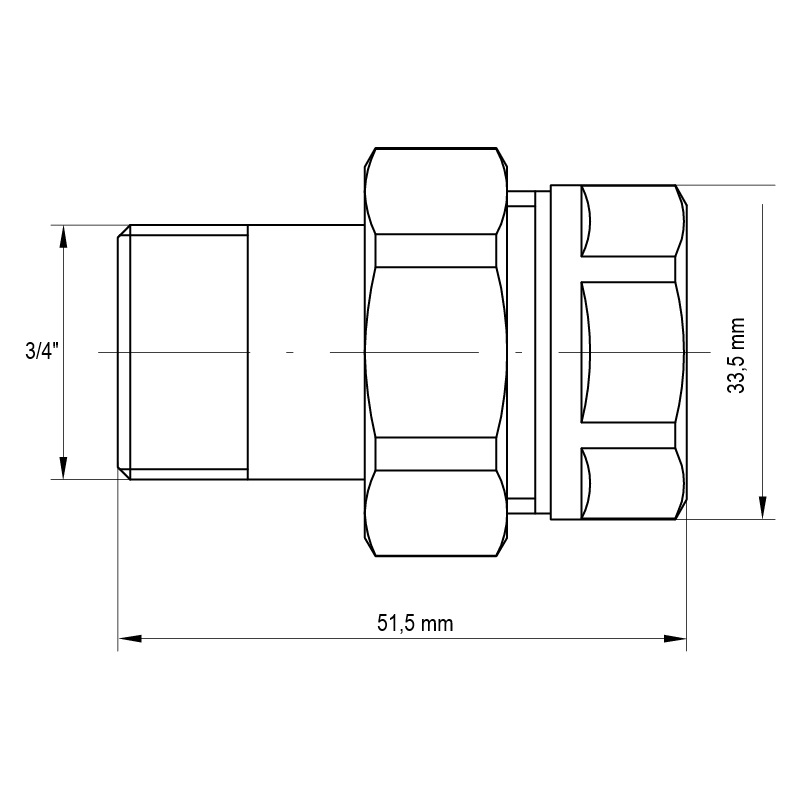 Згін американка 3/4 "прямий Koer KR.341 (KR0132)