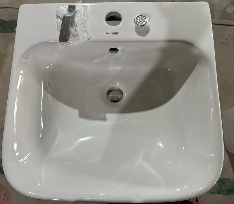 Раковина моноблок MIXXUS BEVEL-1101 450х435х830mm (отвір під змішувач, перелив) (MI6697)