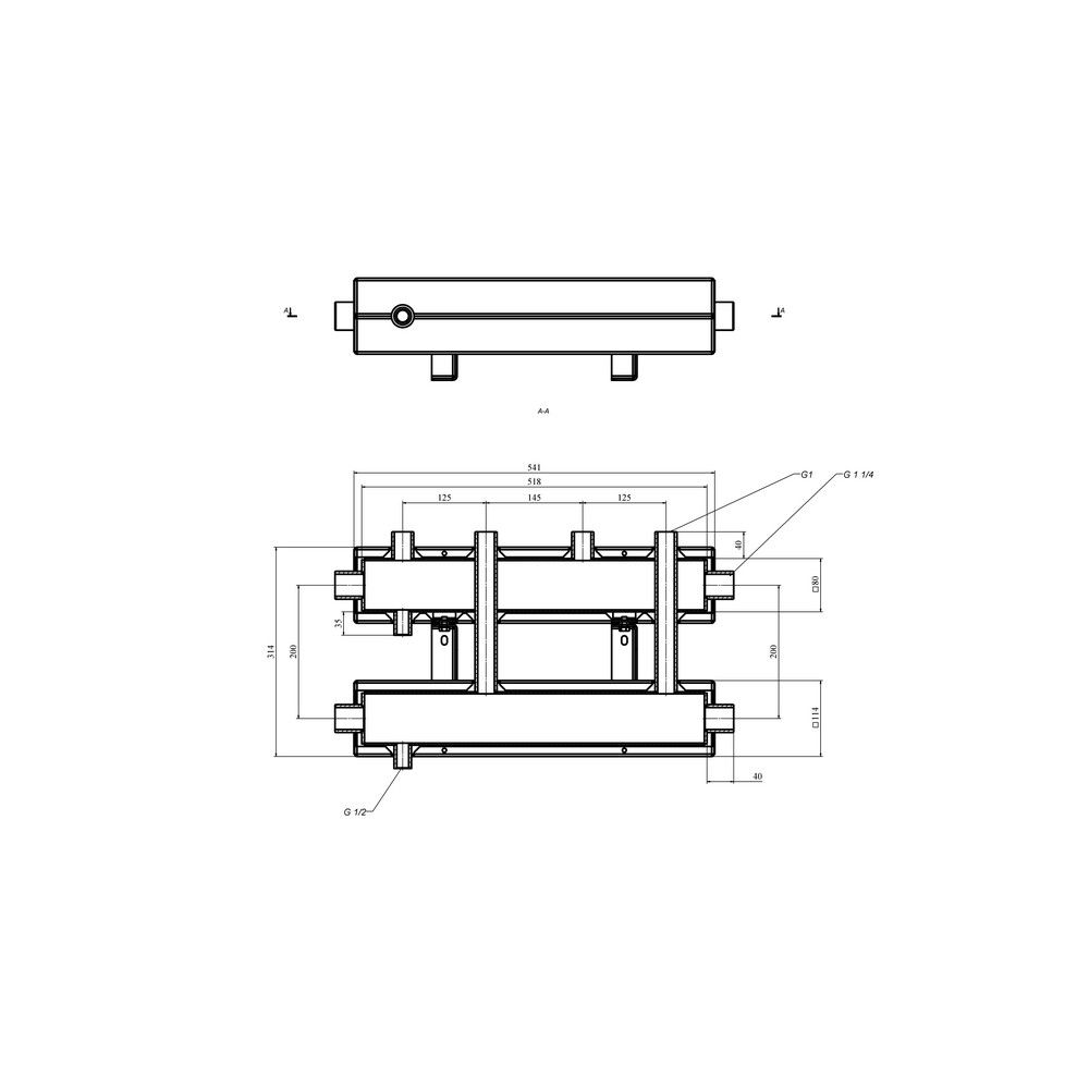 Коллекторная балка Thermo Alliance 1" 1/4 75 кВт 2+1 универсальная