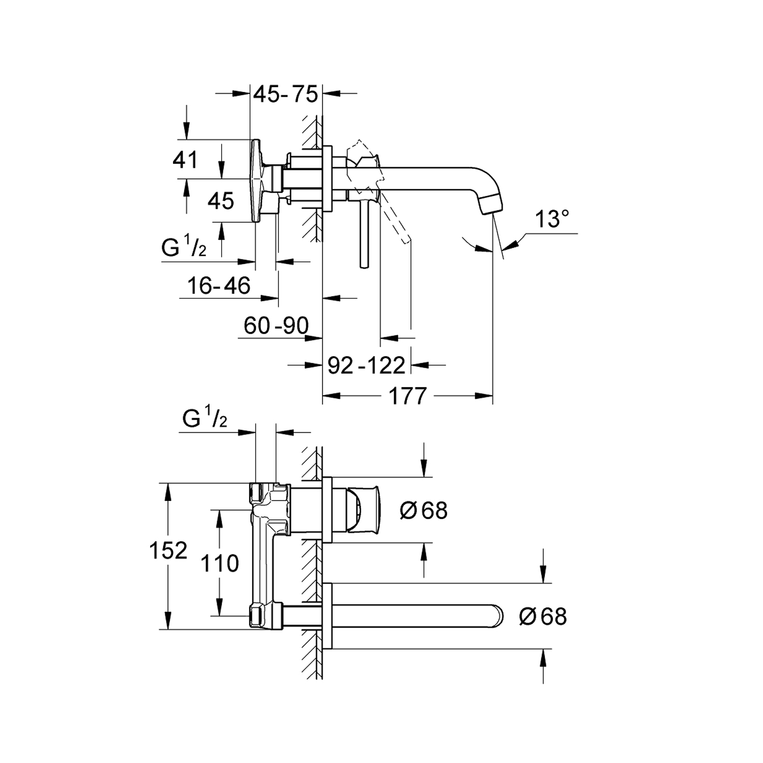 Змішувач для раковини Grohe BauClassic 2029200C