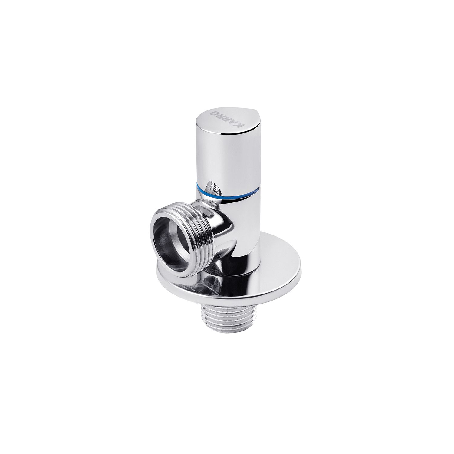 Кран приладовий для підключення Karro 1/2"x3/4" ЗЗ хромований KR-3116
