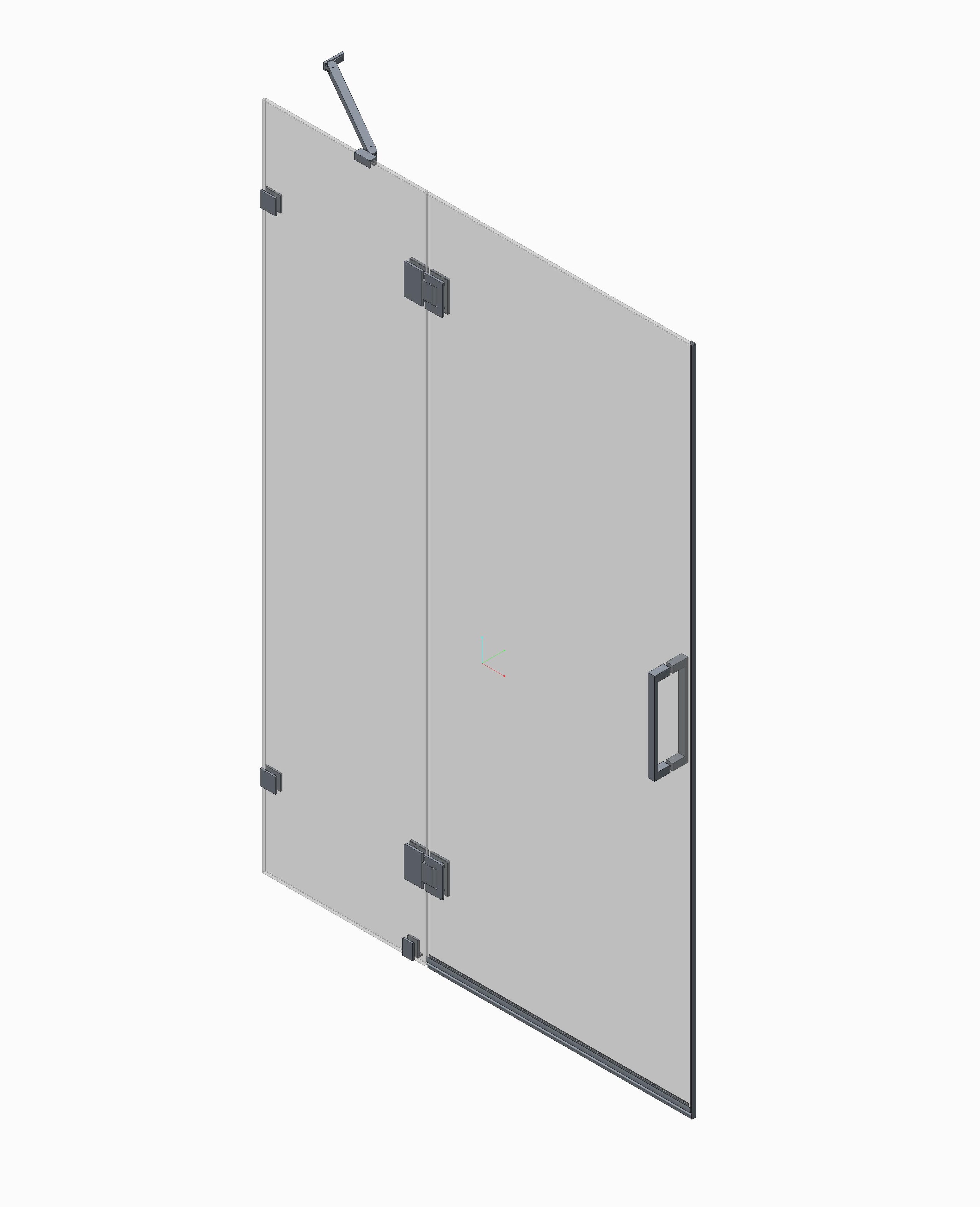 Двері у нішу розпашні KOER SR SD04-120x200-TR-01 прозоре скло EASY CLEAN 10мм хром (KR5387)