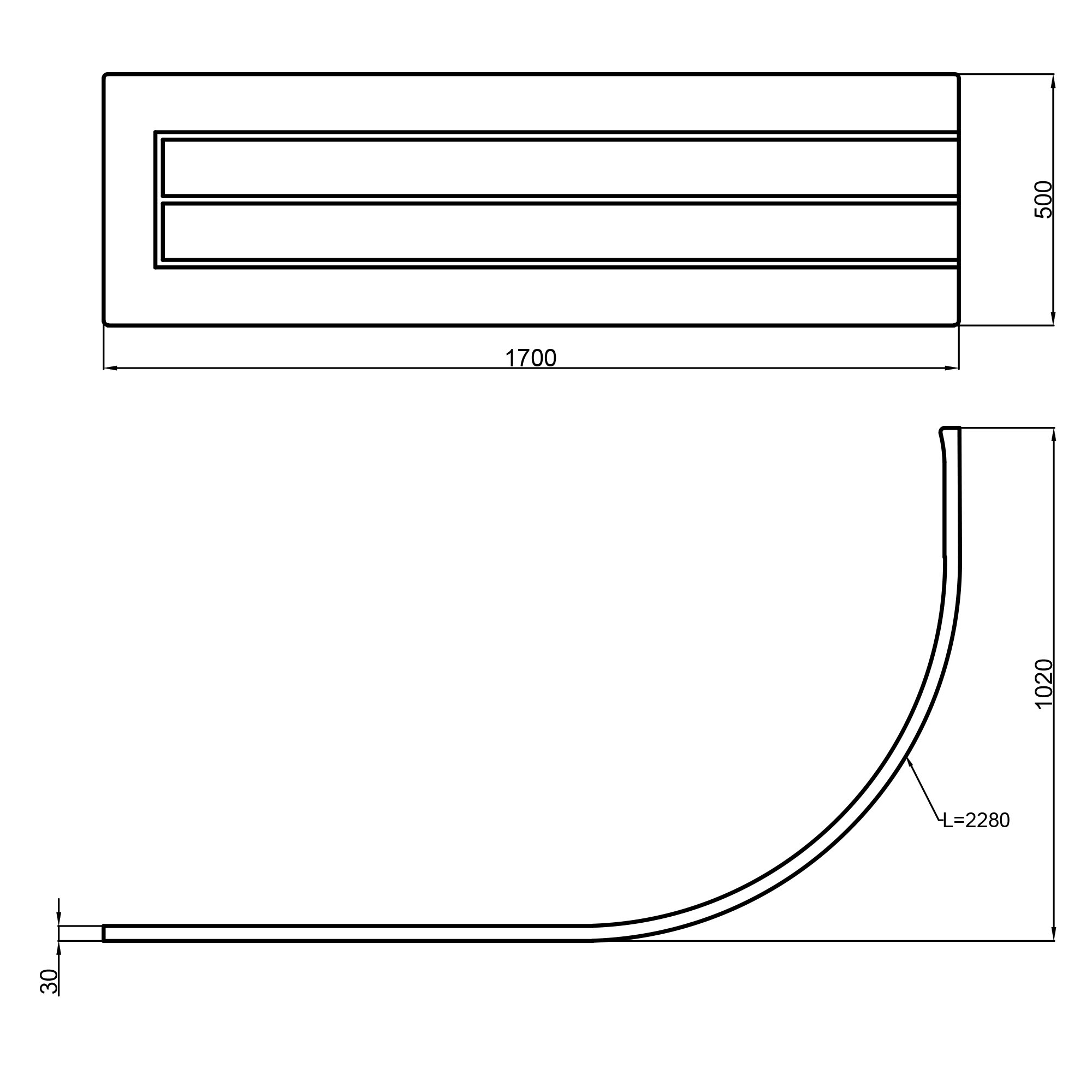 Панель для асимметриной ванны фронтальная Lidz Wawel Panel A 170 170 см