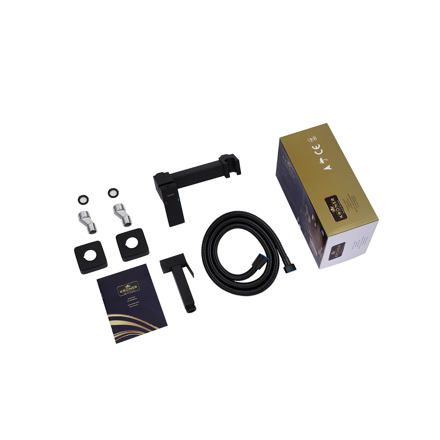 Набір для гігієнічного душу зі змішувачем Kroner KRP Edelstahl Kubus - SCH052