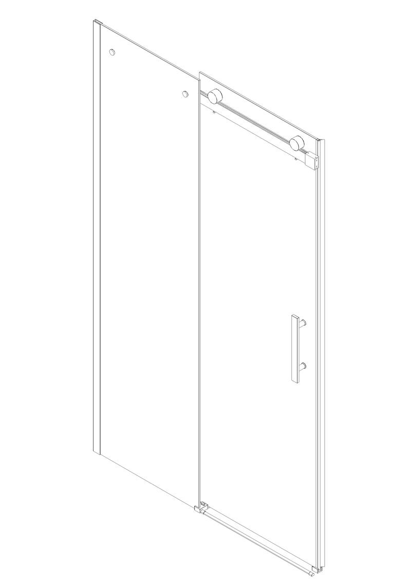 Двері у нішу розсувні KOER SR SD01-120x200-TR-07 прозоре скло EASY CLEAN 8мм графіт (KR5378)
