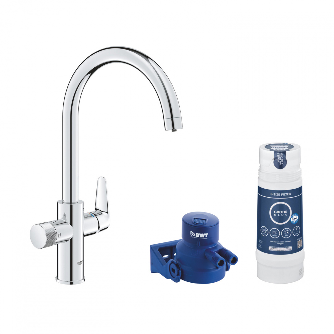 Змішувач для кухні Grohe Blue Pure StartCurve 30592000 з фільтром Blue S-Size 40404001 та головкою 64508001 (30594040)