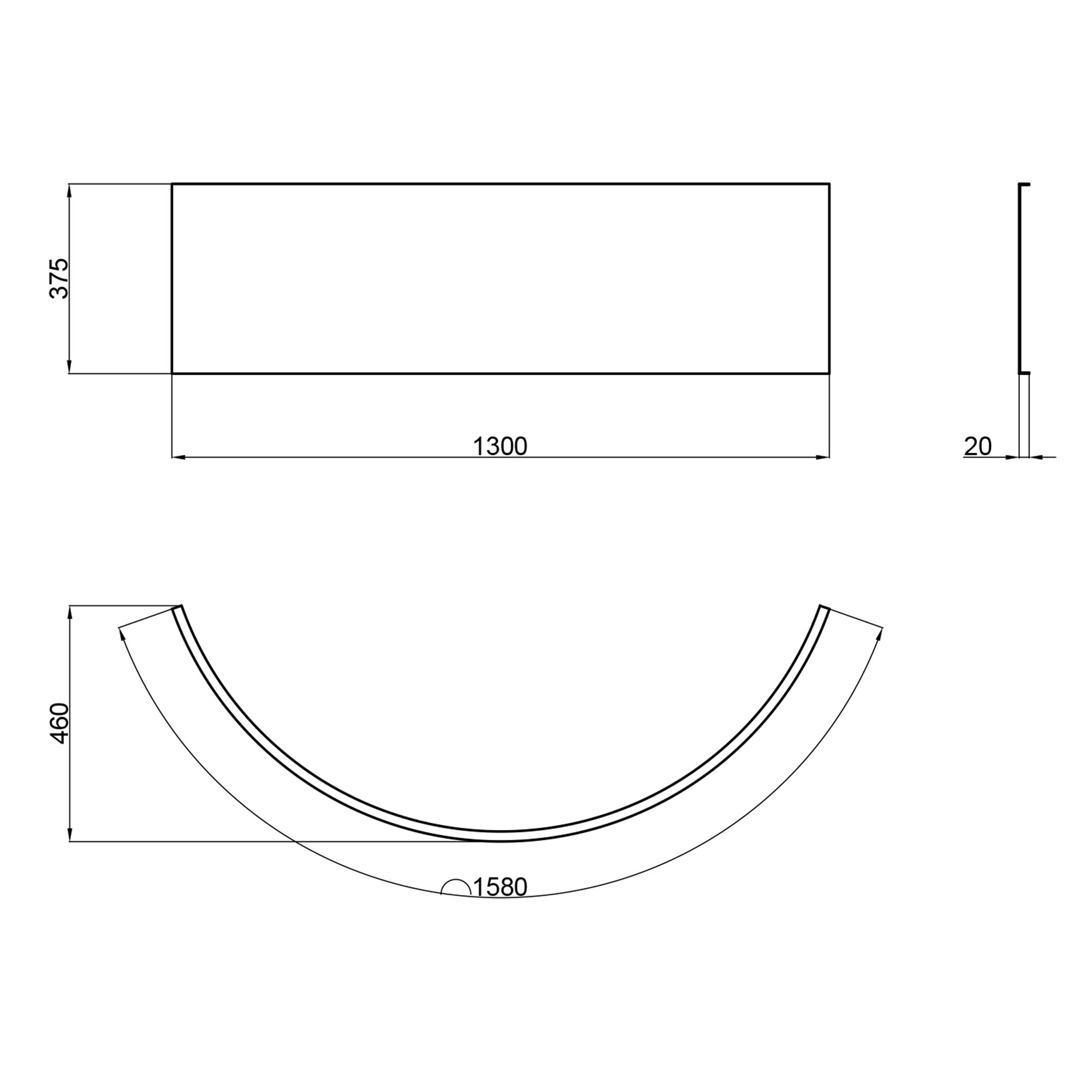 Панель для полукруглого поддона фронтальная Lidz Kupala TP90x90x38