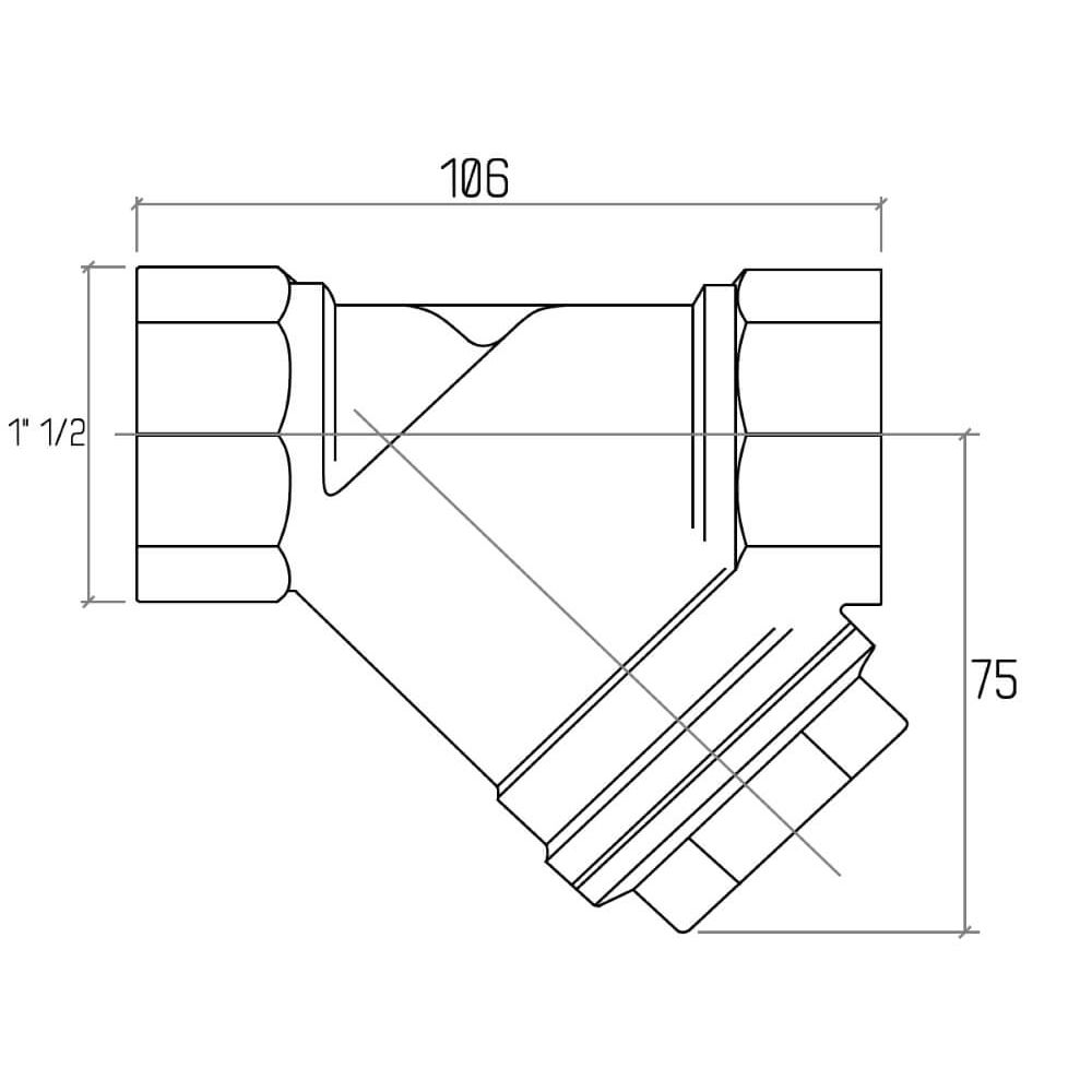 Фильтр косой Rastelli 1" 1/2 Арт. 412