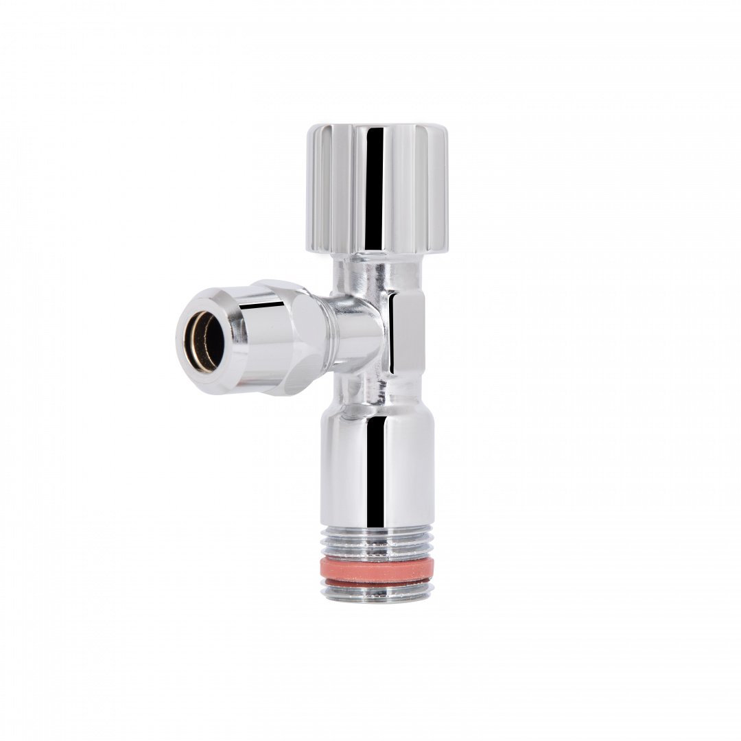 Кран кутовий Thermo Alliance Forte 1/2"Зх3/8"З з перехідником M10, хром TAF341W159
