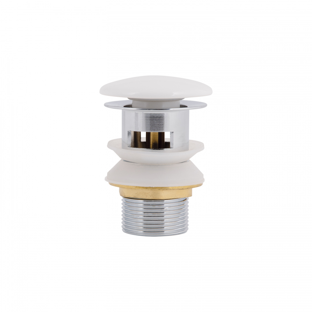 Донний клапан Pop-up для біде з переливом 70х70х110 mm White Qtap