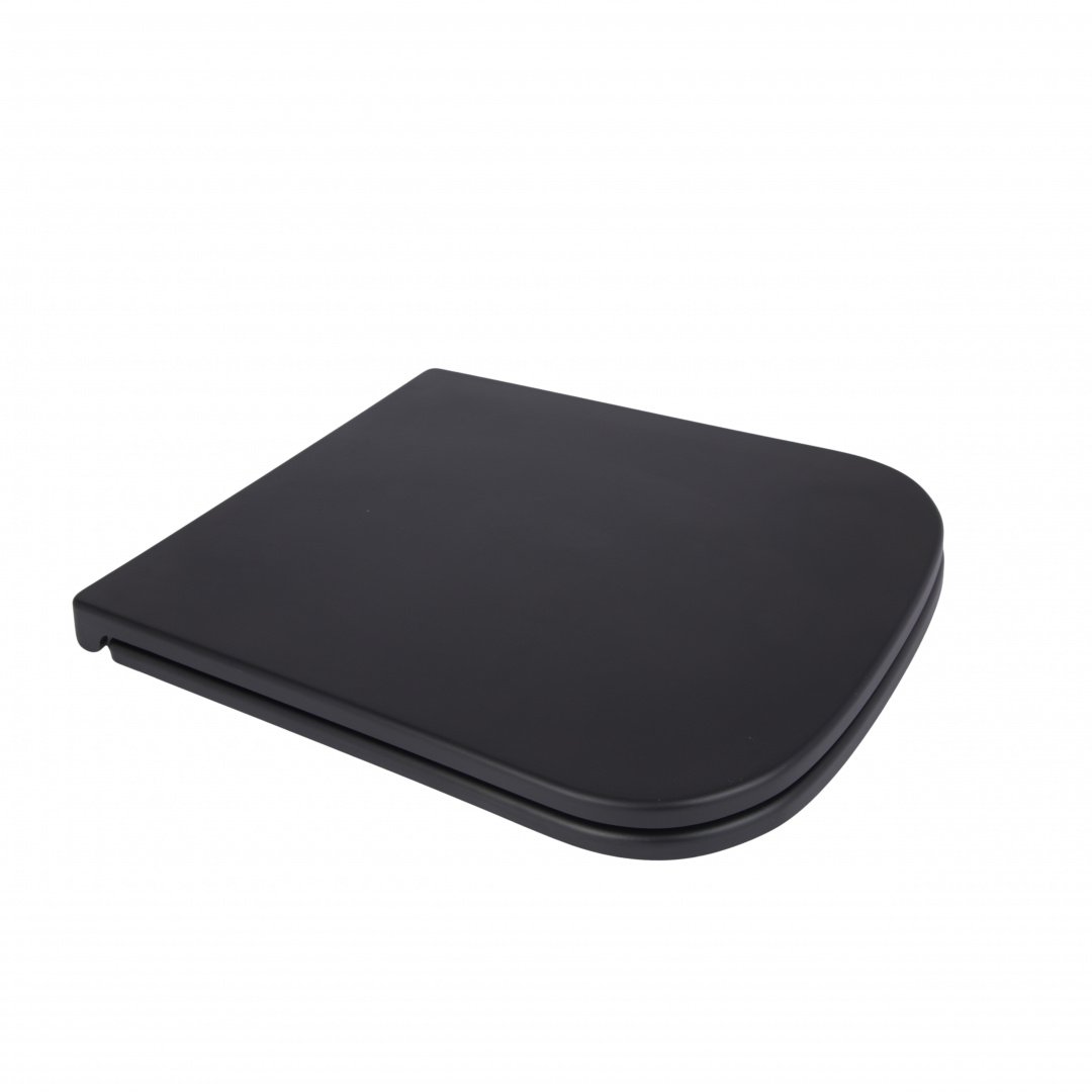 Сидіння для унітаза Qtap Tern 420х340х35 мм, Matt Black, з мікроліфтом, Slim Duroplast, Quick Release QT99HY2322MB