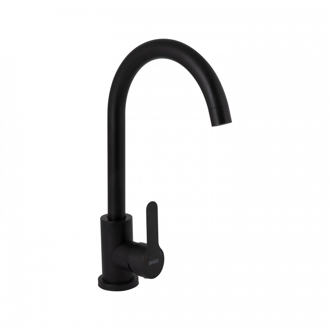 Змішувач для кухні Brinex Pure 015F U-образний  Black Matt BRIPUR015FBLM