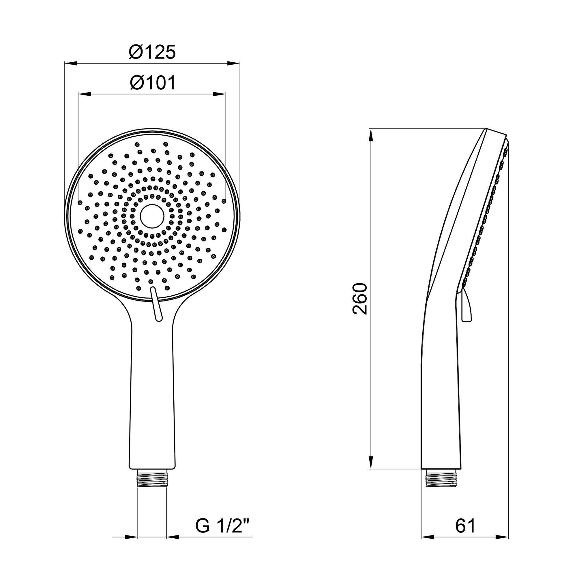 Qtap Rucni Лійка для ручного душу 120 мм округла QTRUCA120R3GRP Graphite
