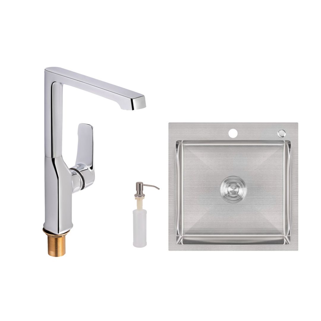 Набір для кухні Vitkov 2 в 1 зі змішувачем (QTVIT9019104FC + LDH5050BRU35375) Chrome