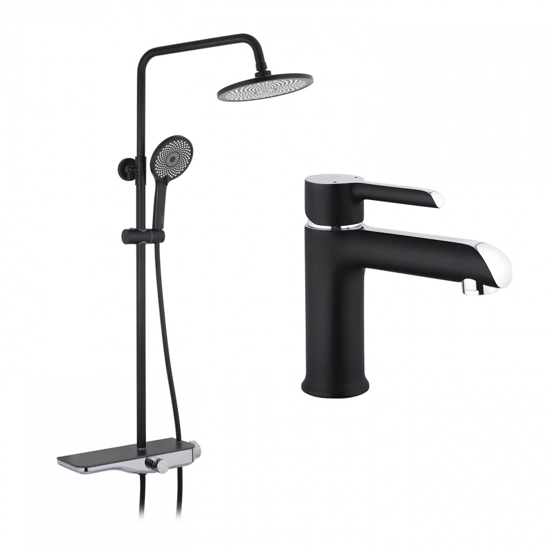 Набор 2 в 1 душова система Kroner Armada-SCH065 + змішувач Essen-SCH010