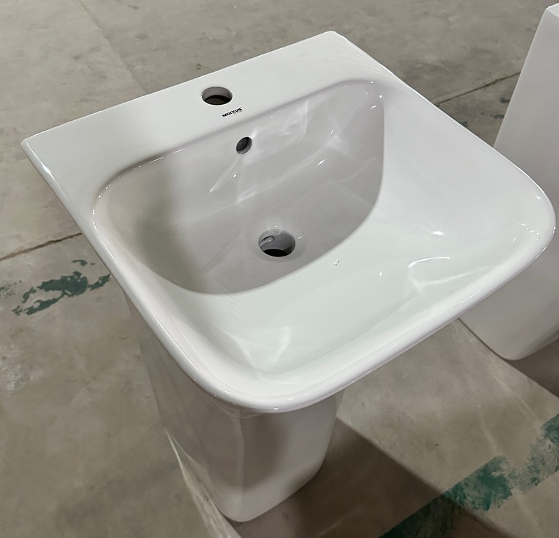 Раковина моноблок MIXXUS BEVEL-1101 450х435х830mm (отвір під змішувач, перелив) (MI6697)