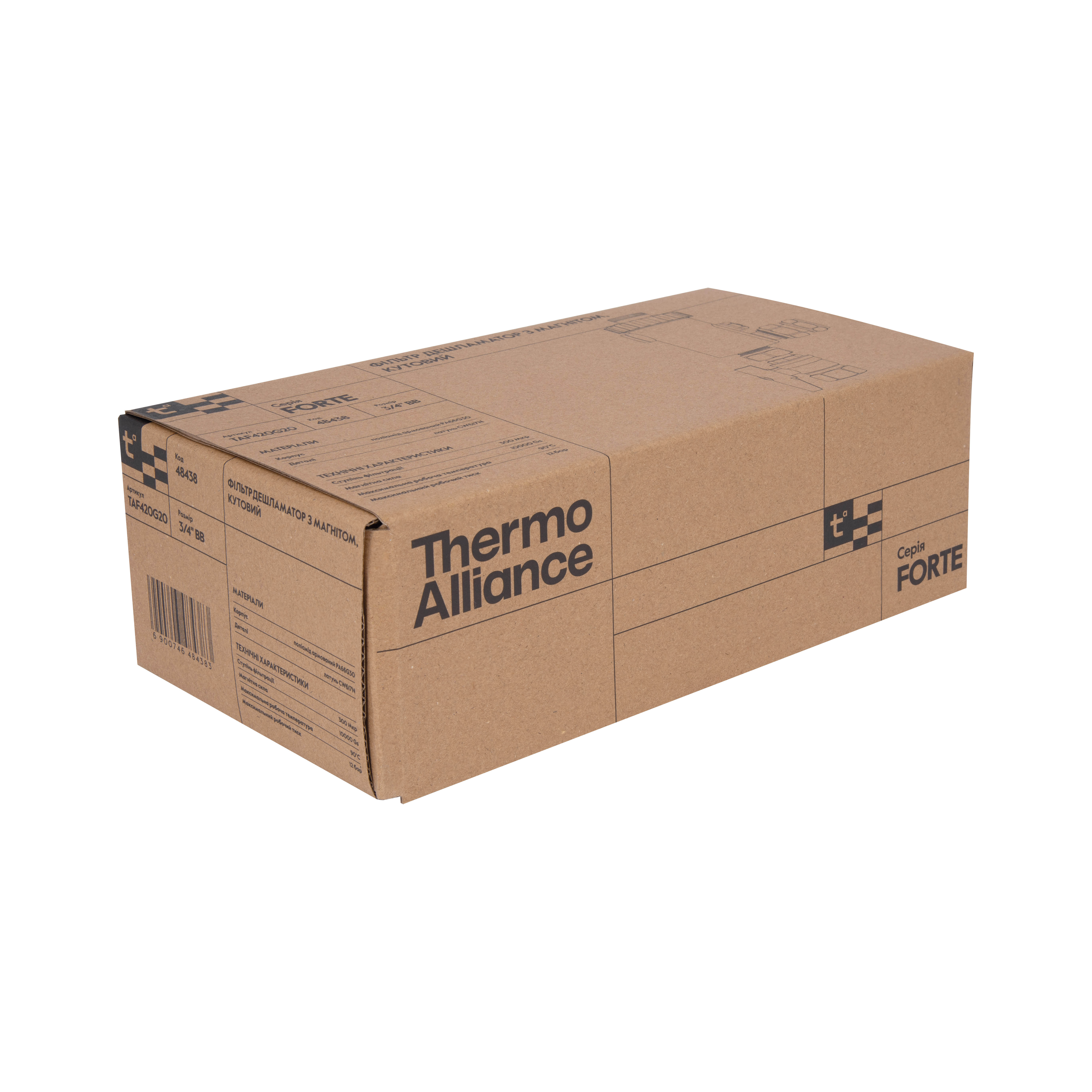 Фільтр-дешламатор Thermo Alliance Forte 3/4", кутовий (магнітний шламоуловлювач) TAF420G20