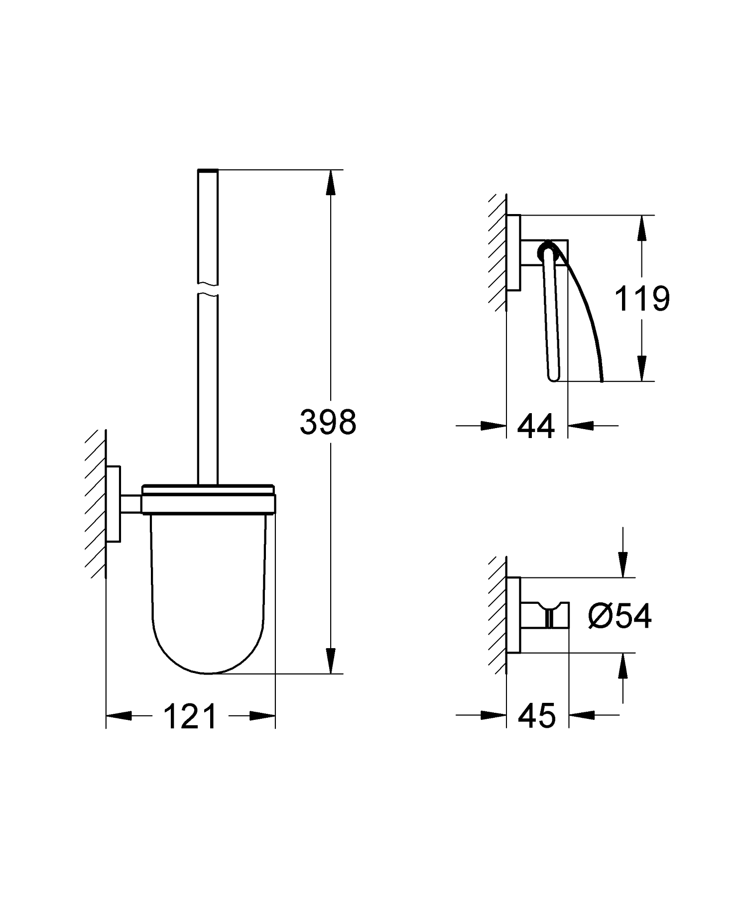 Набір аксесуарів 3 в 1 Grohe Essentials New (40407001)