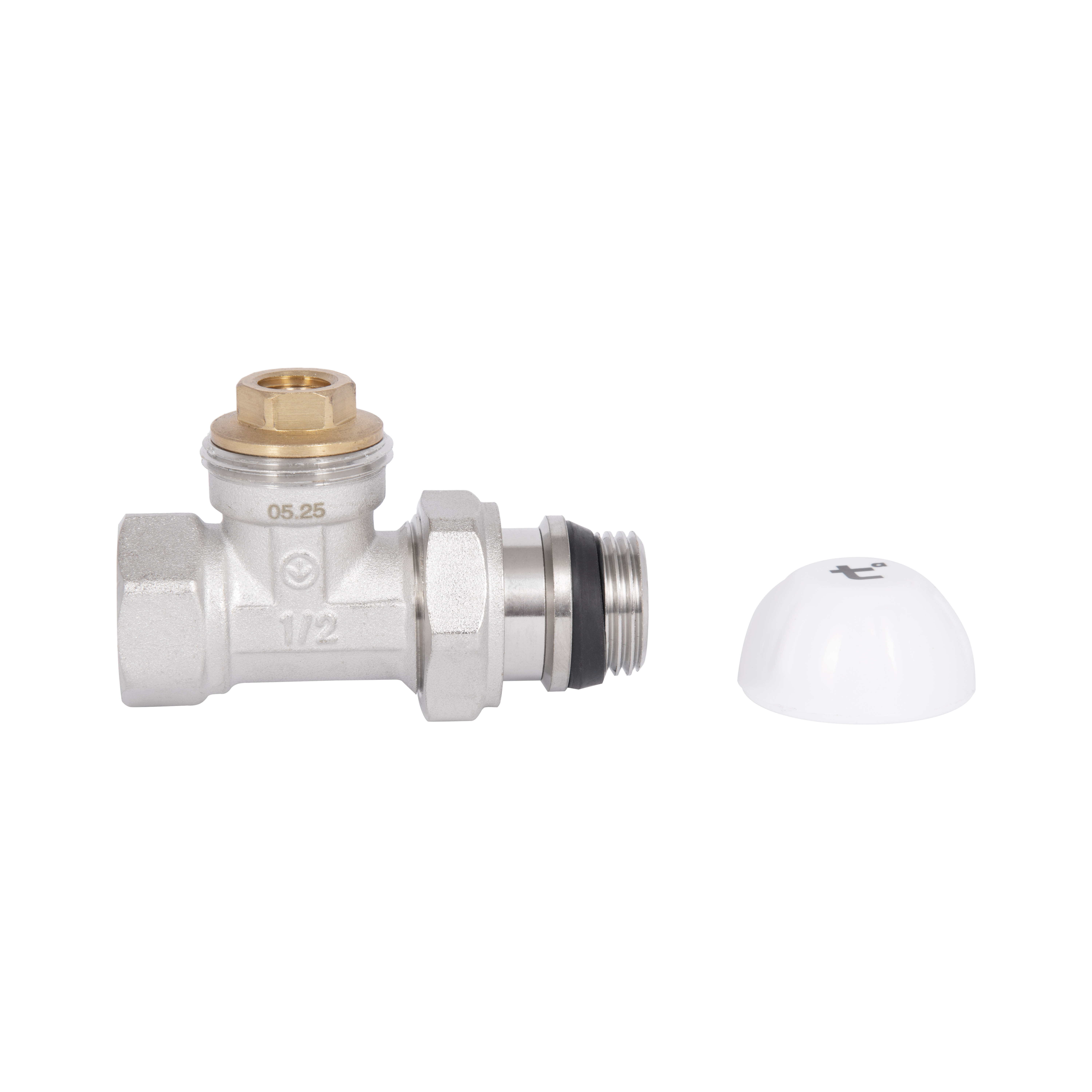 Кран радіаторний Thermo Alliance Standart Powerful 1/2" з антипротіканням прямий SF231W15
