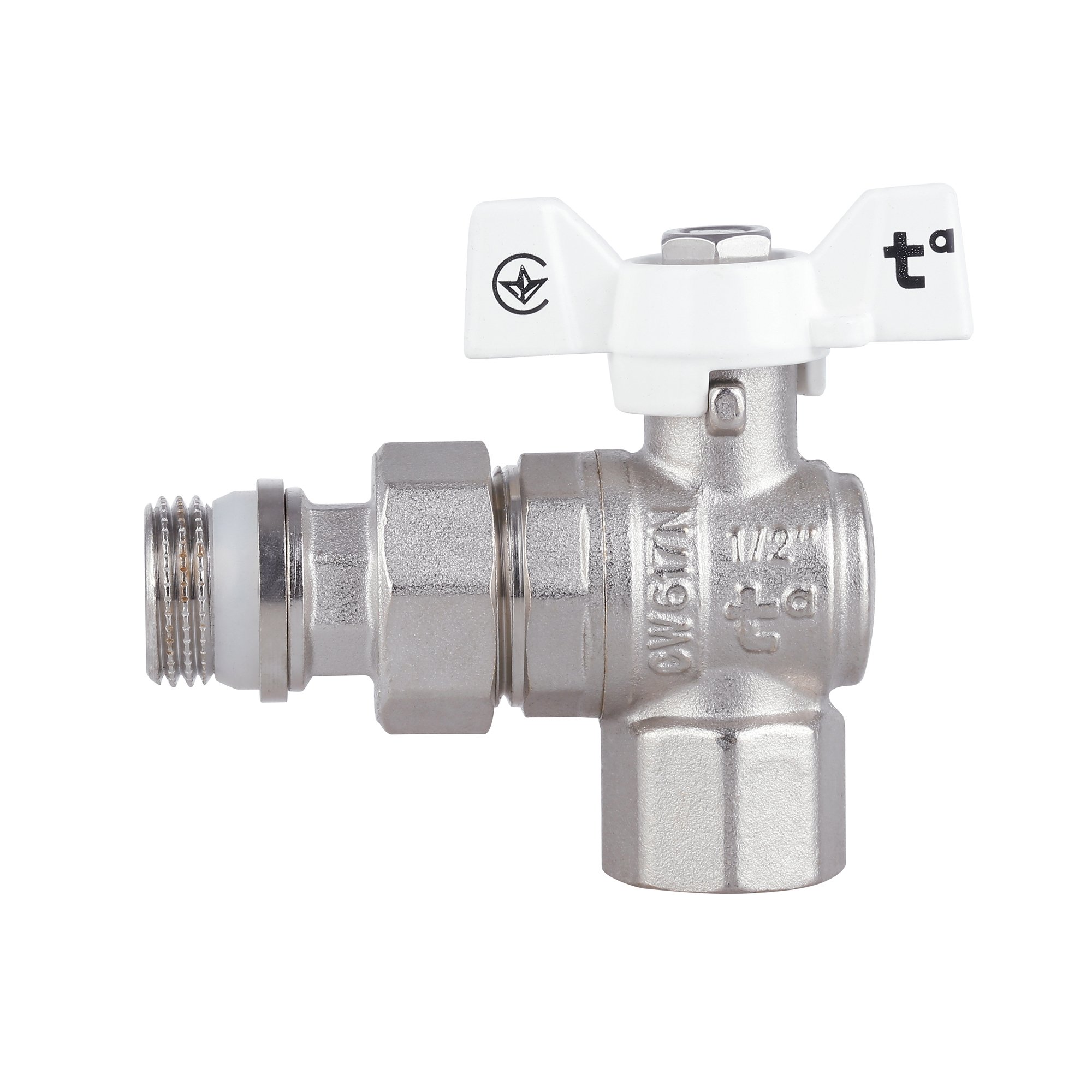 Кран кульовий "Американка" Thermo Alliance Forte 1/2" з антипротіканням кутовий SF223W15