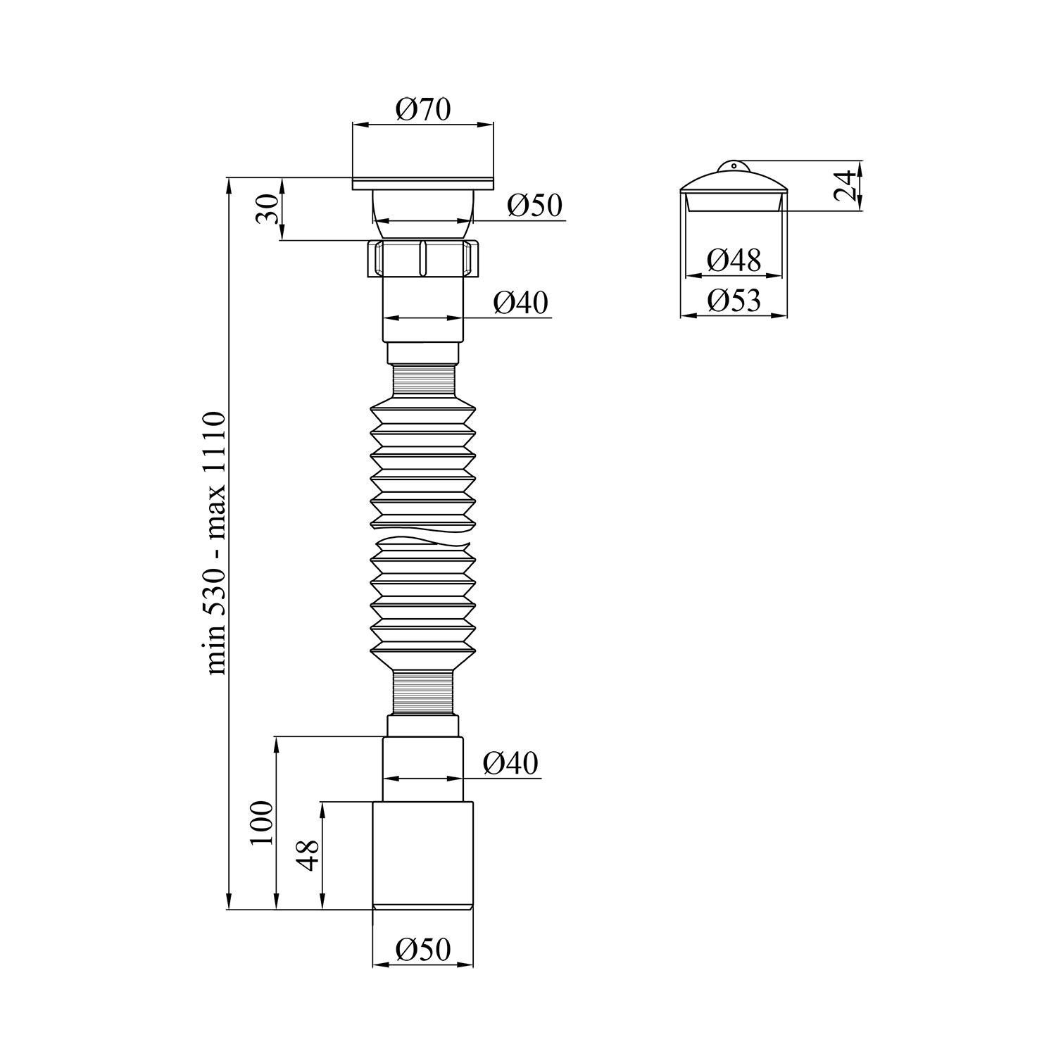 Гофросифон Kroner KRP - GS01 1 1/2"х40/50