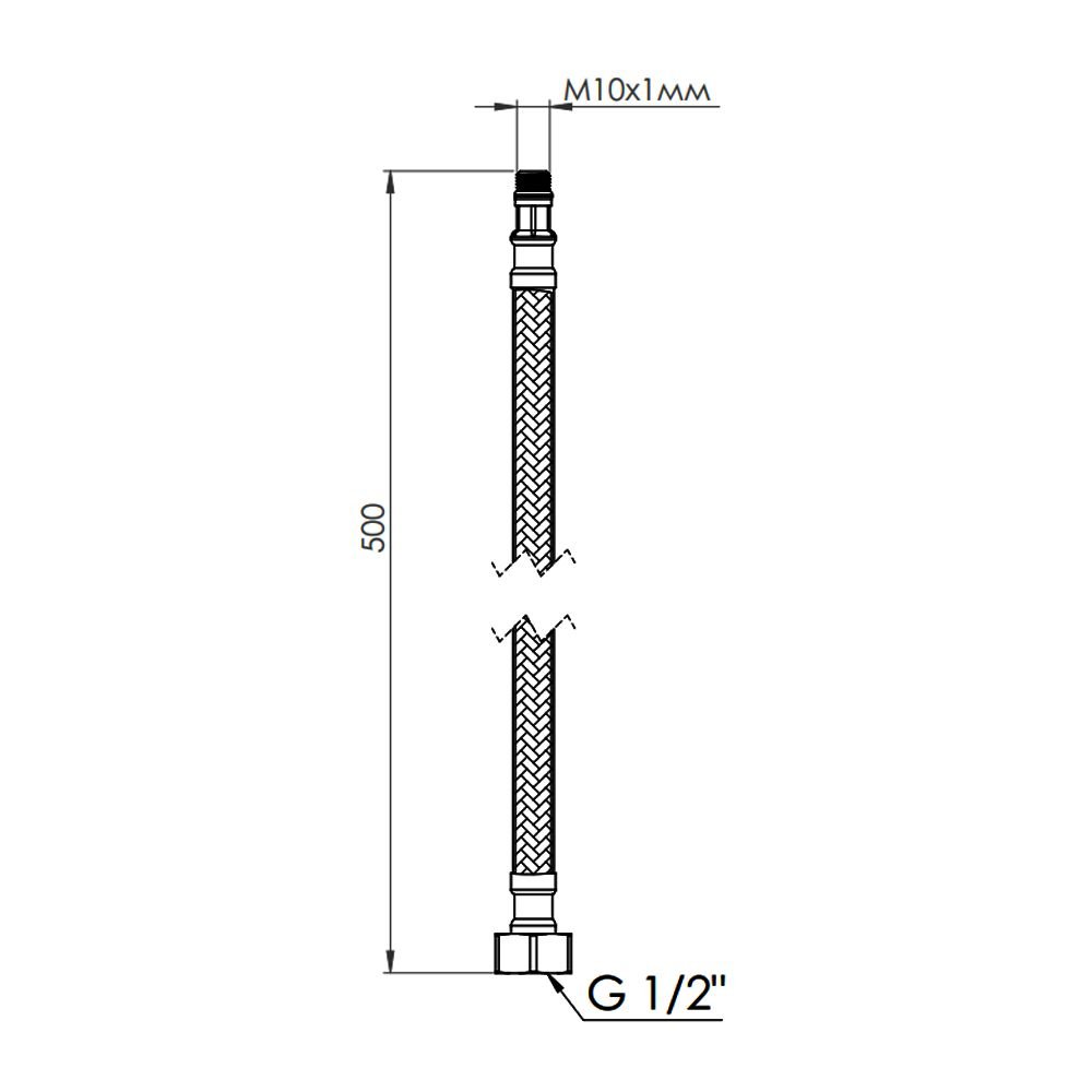 Гнучка підводка для води Thermo Alliance Forte М10 50 см (пара) SF390W50