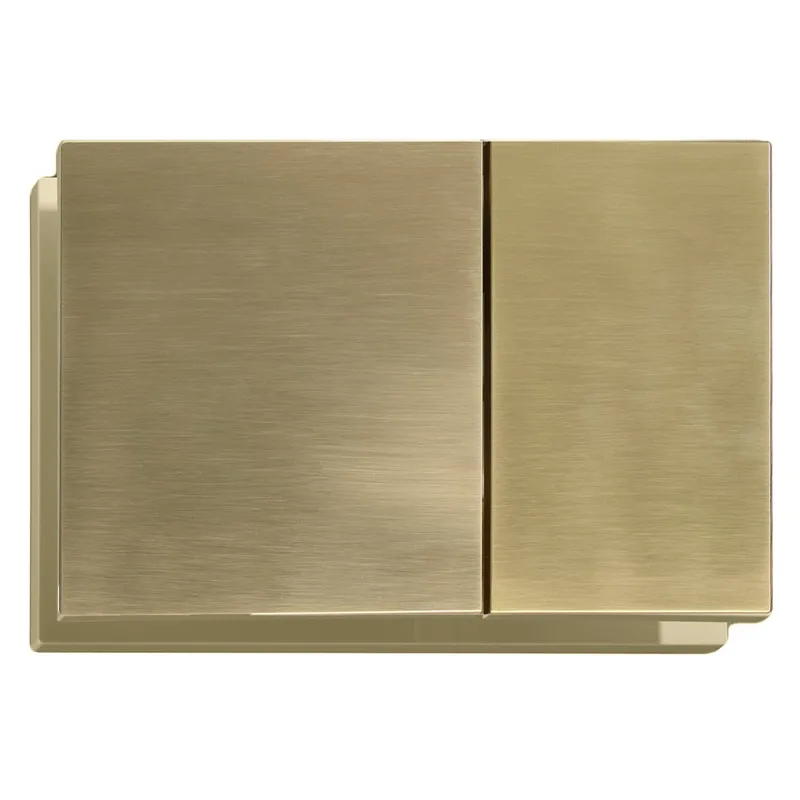 Панель змиву KOER KT-0610-12 240x160x32mm пластикова, кнопка квадратна (колір матове золото) (KR6137)