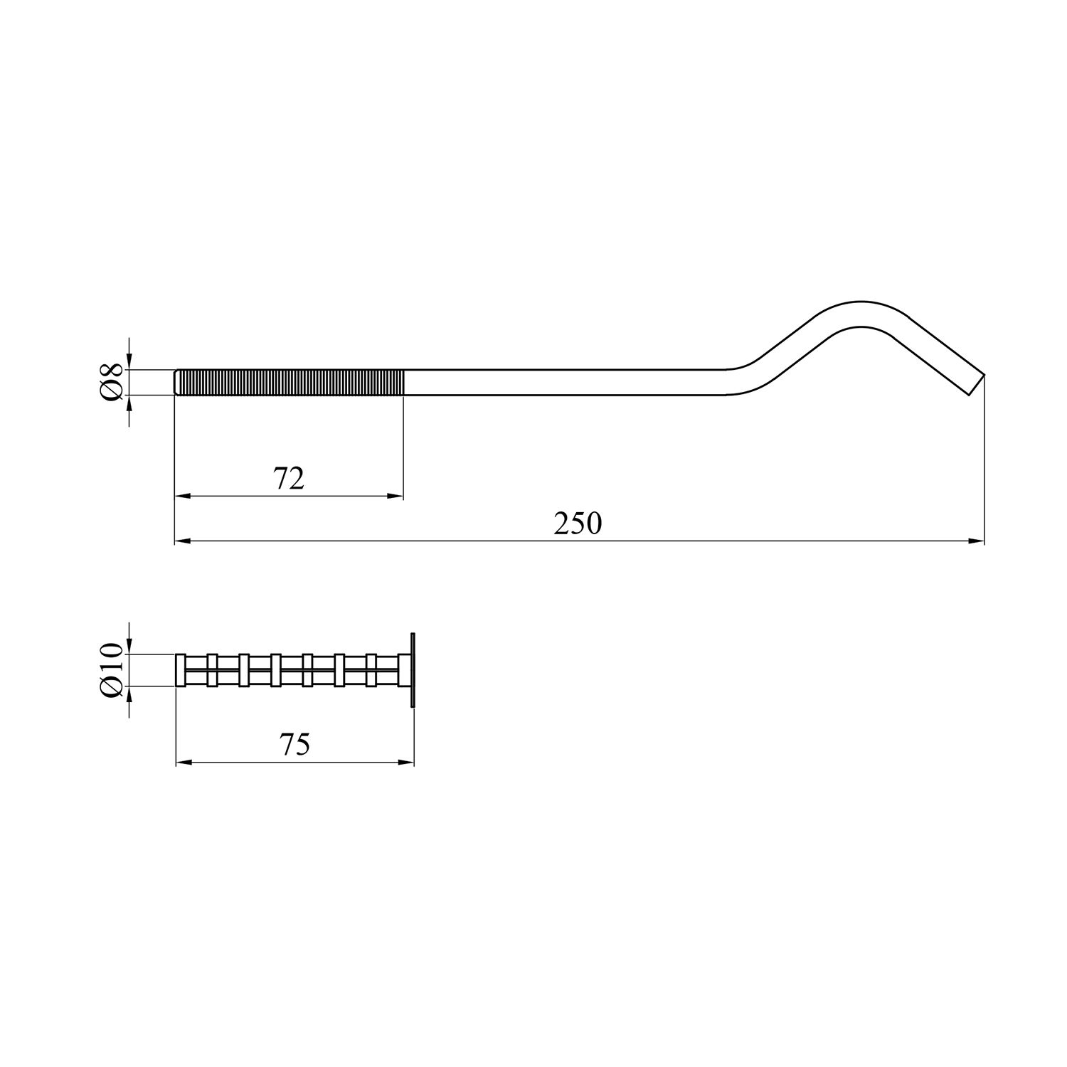 Кріплення коване кронштейн для радіаторів Український легіон 8х250 мм