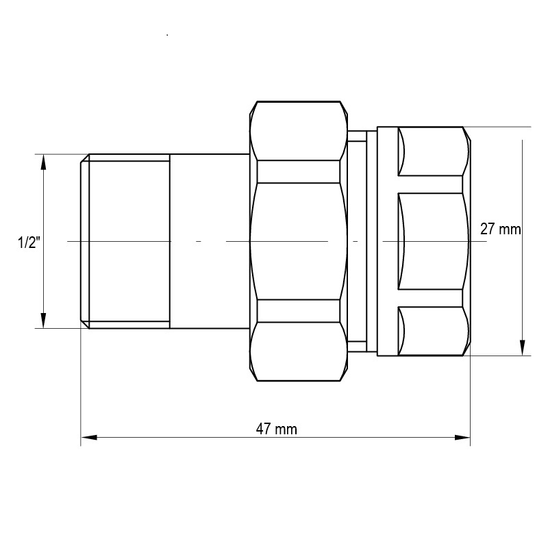 Згін американка 1/2 "прямий Koer KR.341 (KR0131)