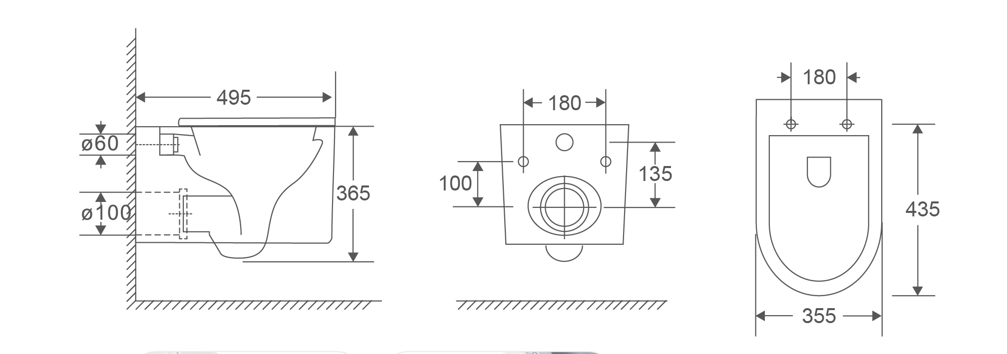 Унітаз підвісний MIXXUS PREMIUM TOPPER-0301-T3 495х355х375mm система змиву TORNADO 3.0 (MP6476)