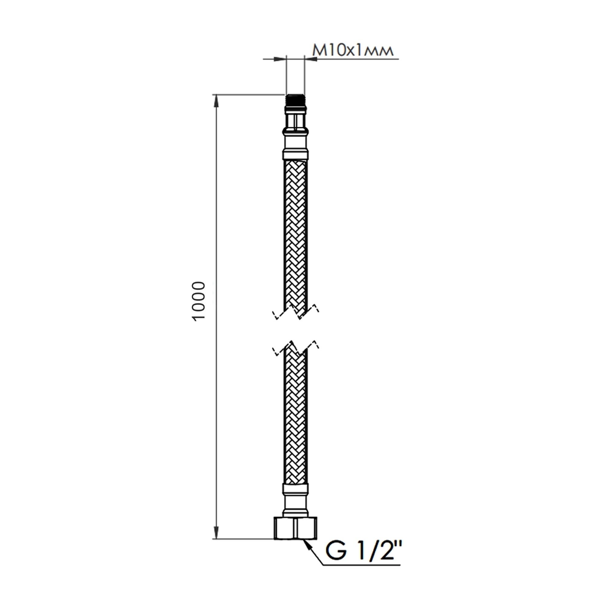 Гнучка підводка для води Thermo Alliance Forte М10 100 см (пара) SF390W100