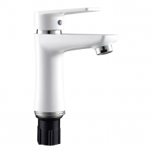 Змішувач для умивальника PLAMIX OSCAR-001(W). WHITE (з підведенням) (Колір білий) (PM0612)